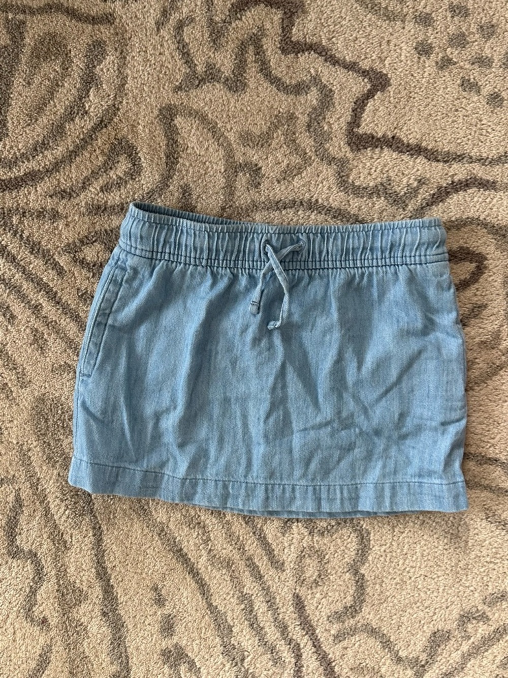 Girls Light Blue Drawstring Skirt